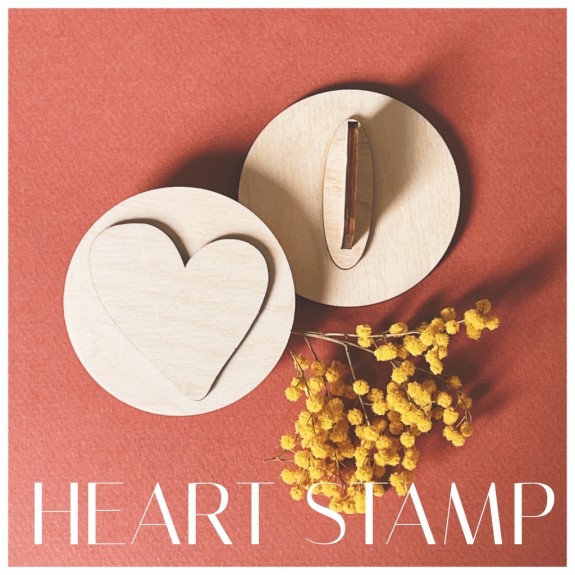 Wooden Stamp Heart